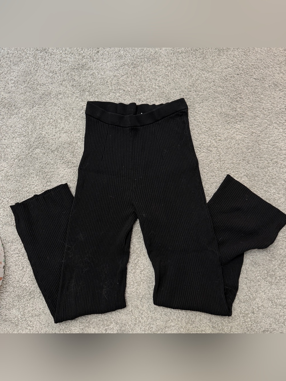 H&M Black Ribbed Knit Lounge Pants